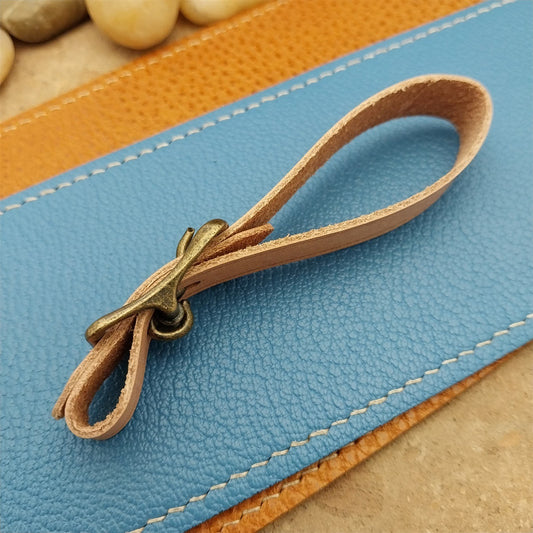 Natural Veg Tan Leather Vintage Pocket Watch Fob Strap & Premium Solid Buckle