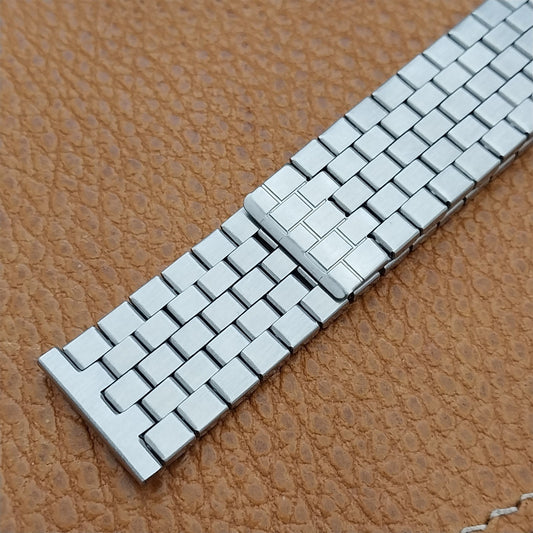 Vintage 19mm Stainless Steel Stretch Overlap Unused nos Classic Watch Band