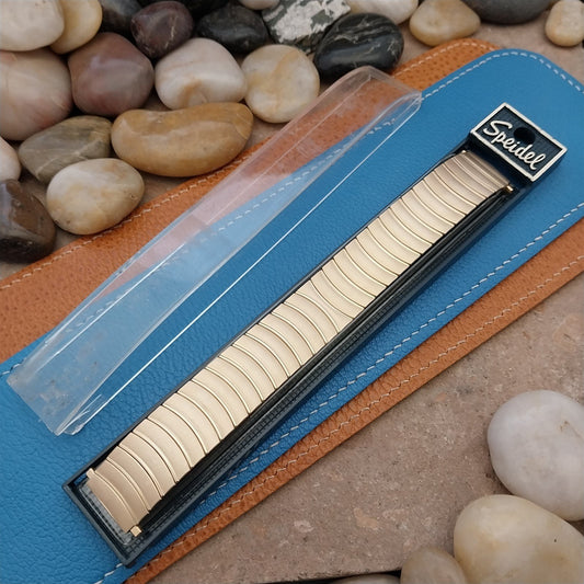 1980s Speidel USA Wide EuroFlex 22mm Gold-Tone Expansion nos Vintage Watch Band