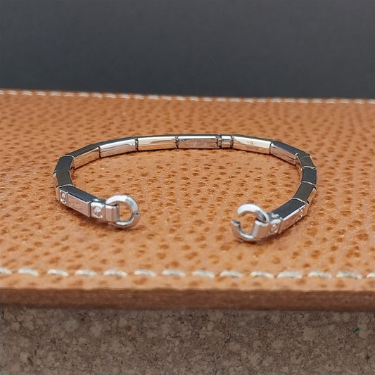 Vintage 1963 Gemex USA 10k White Gold Filled Ladies Unused Cocktail Watch Band