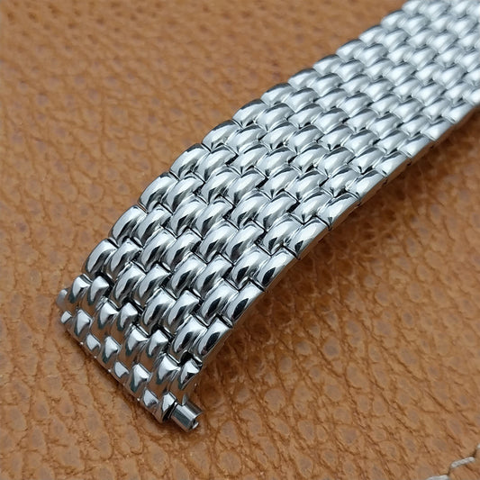 Vintage 19mm 20mm 22mm Rice Beads Wide Stainless Speidel Stretch NOS Watch Band