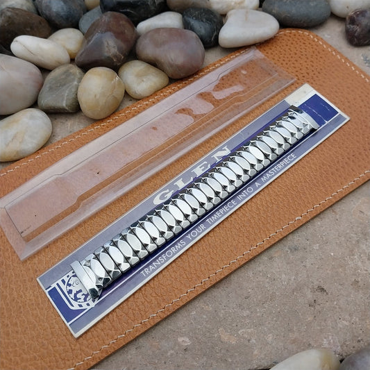 Vintage Glen 16mm 18mm 19mm Stainless Steel Expansion 1950s Unused Watch Band