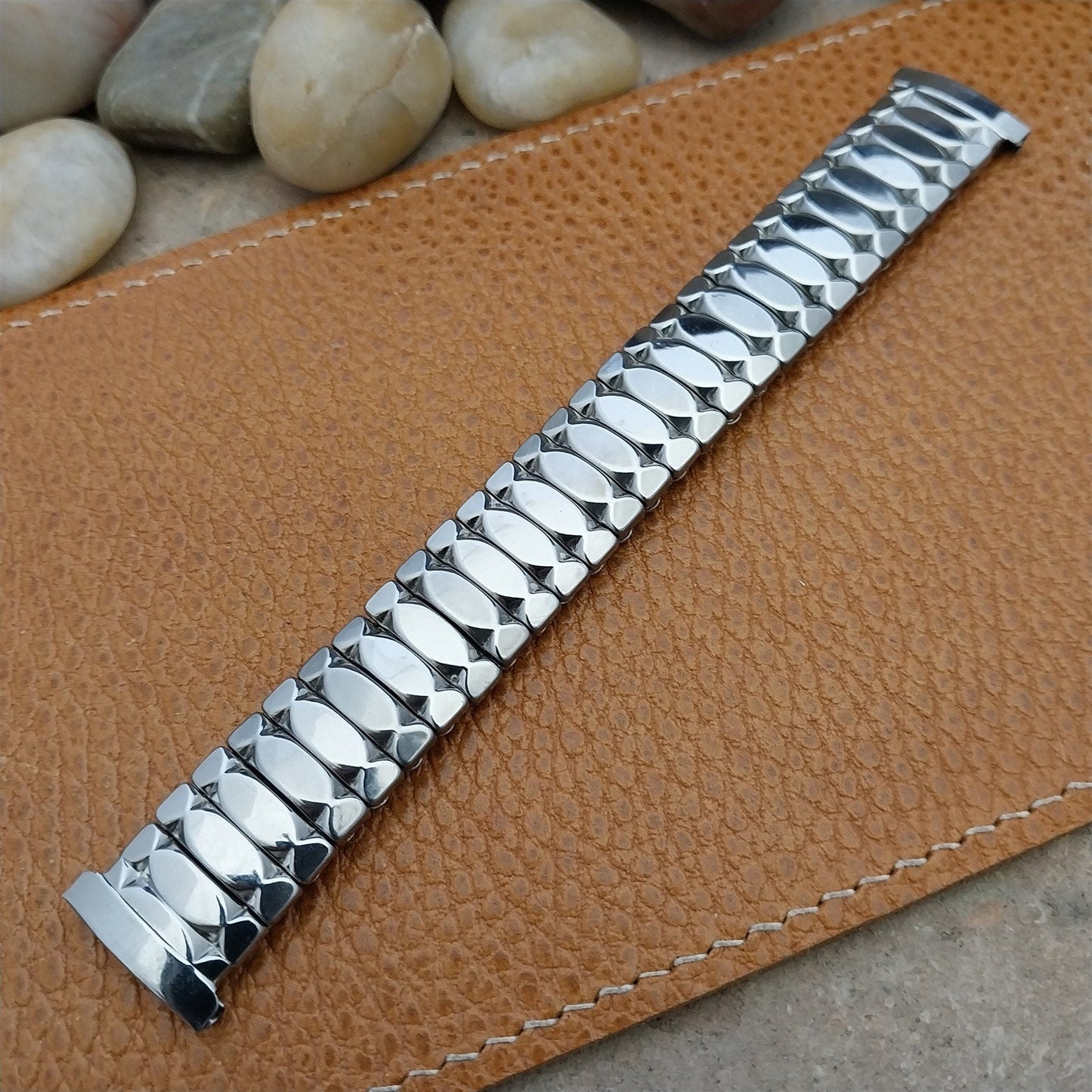 Vintage Glen 16mm 18mm 19mm Stainless Steel Expansion 1950s Unused Watch Band