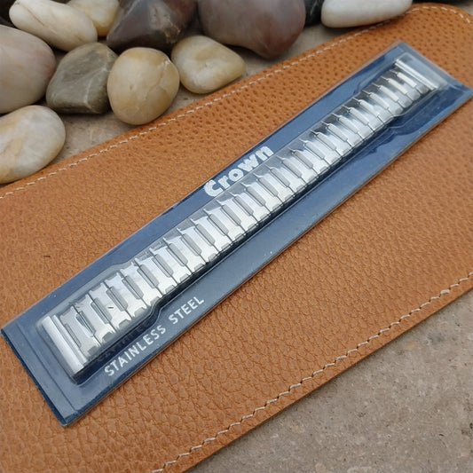 1950s Vintage 18mm 18mm 17mm 16mm Crown Stainless Steel Expansion NOS Watch Band