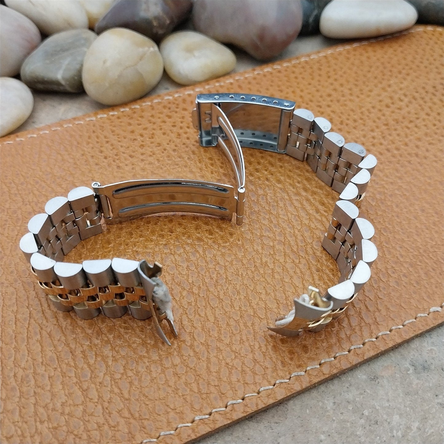 Vintage 20mm Hadley Stainless Steel & Gold Tone Jubilee Unused Watch Band