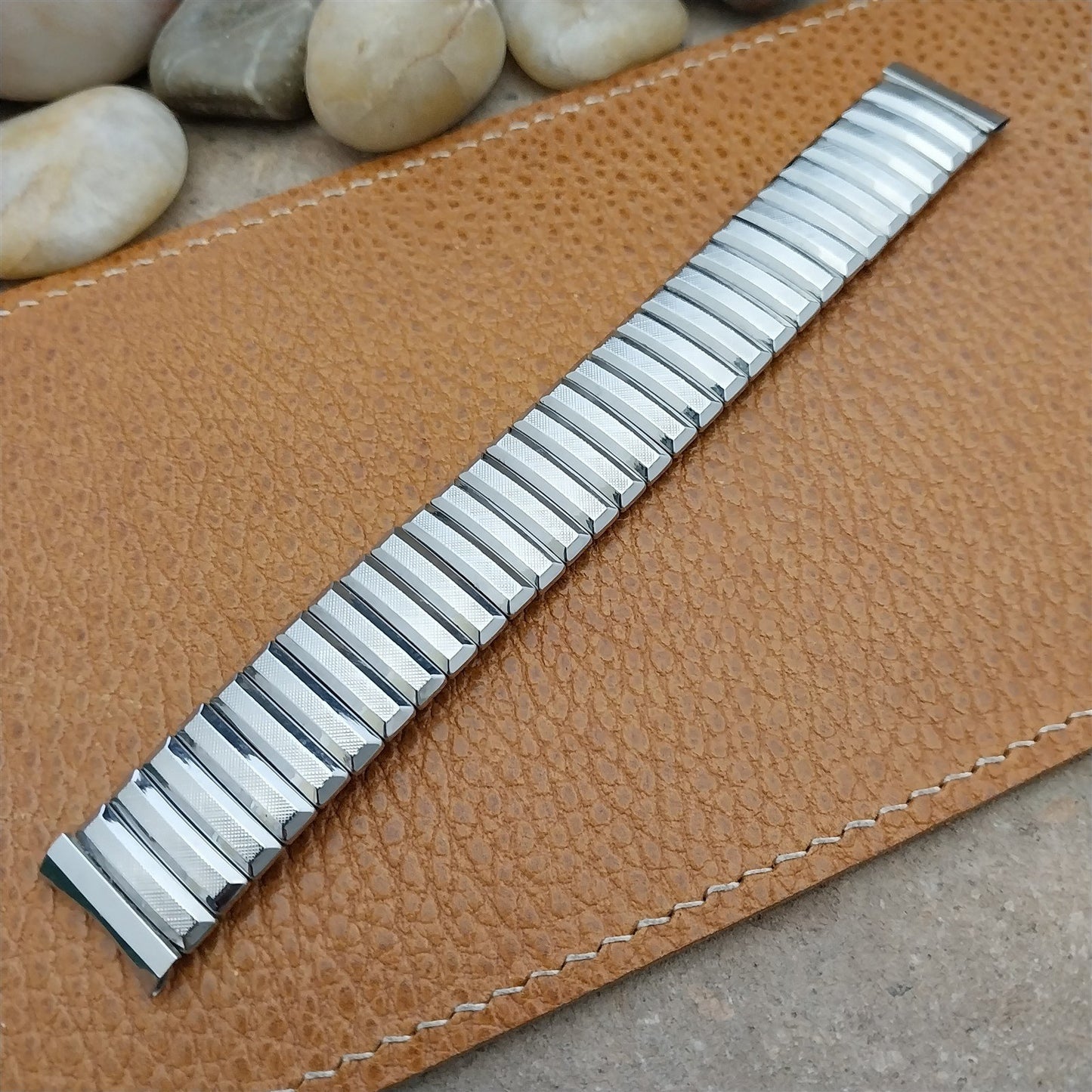 Vintage 17.2m Wide 1960s Baldwin Stainless Classic Stretch NOS Unused Watch Band
