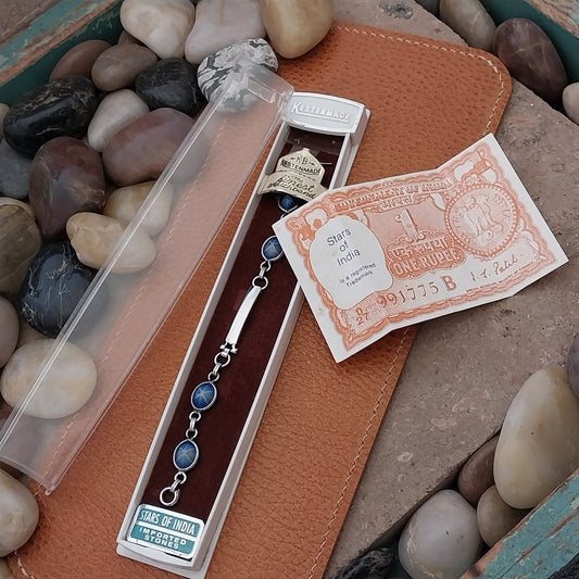 Vintage 1960s Gold-Filled Stars of India Blue Sapphire Ladies Unused Watch Band