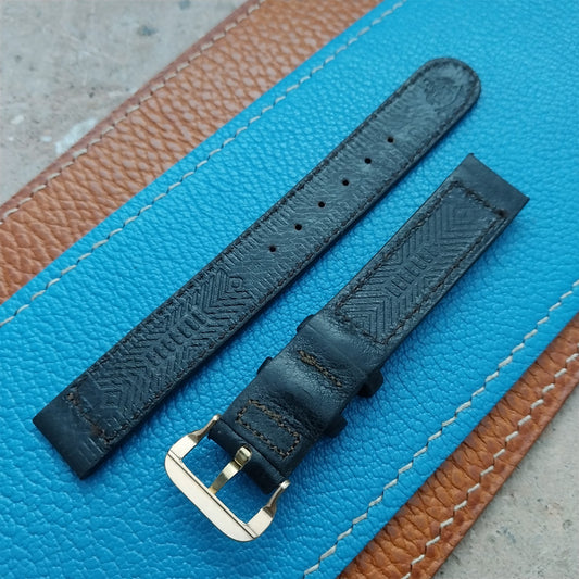 Vintage 14mm Hamilton Black Leather 1950s Unused Classic Watch Strap