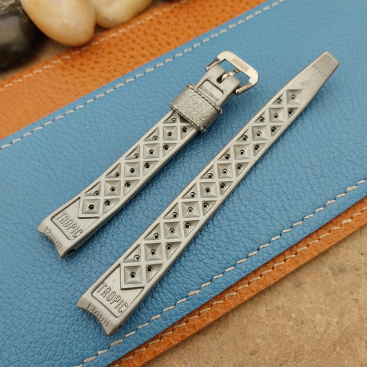 Vintage 12mm Gray Swiss Tropic Ladies Unused NOS 1960s-1970s Watch Band