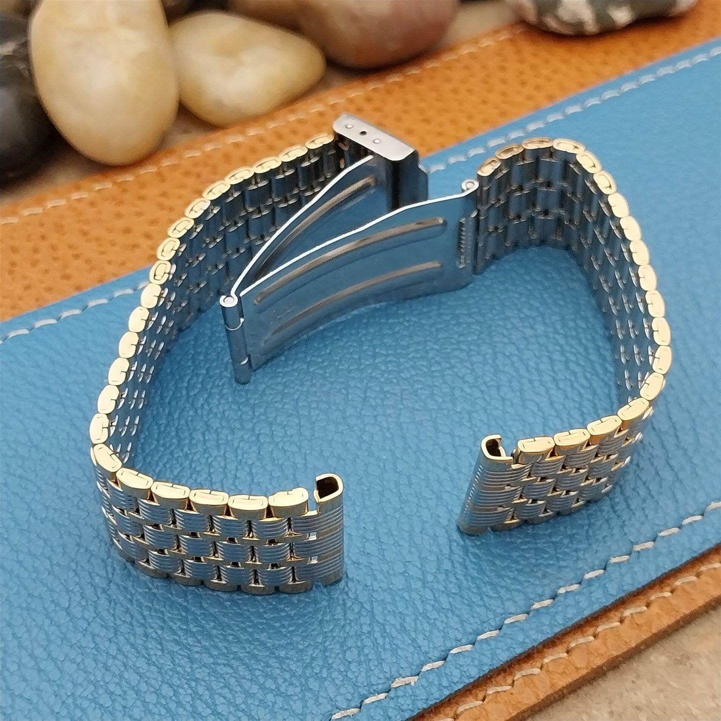 Vintage 18mm Speidel Gold-Tone & Stainless Steel Classic 1990s Unused Watch Band