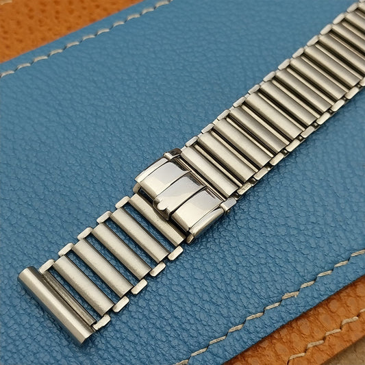 Vintage 16mm Swiss Stainless Steel Bamboo Link Unused 1940s Classic Watch Band