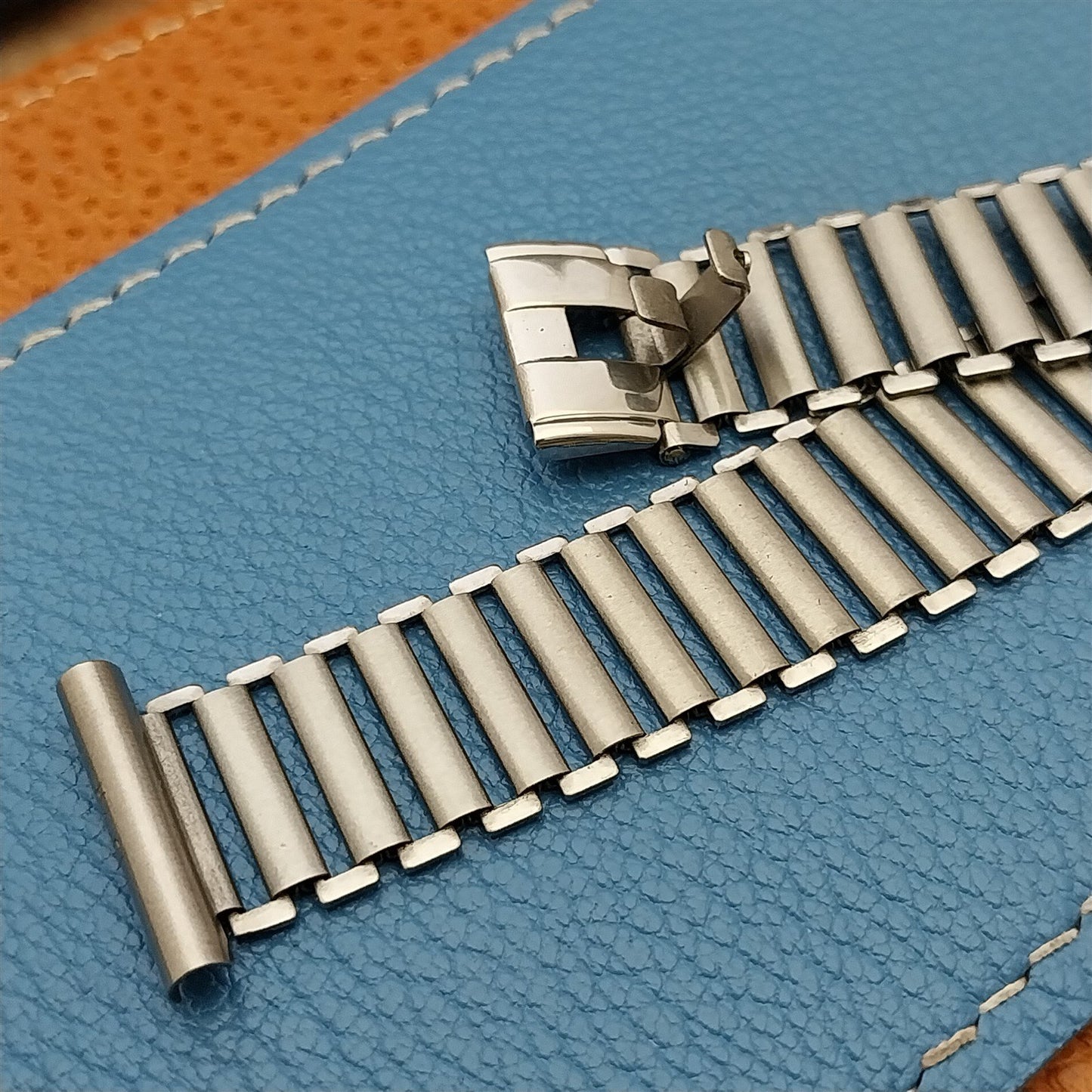 Vintage 19mm Swiss Stainless Steel Bamboo Link Unused 1940s Classic Watch Band