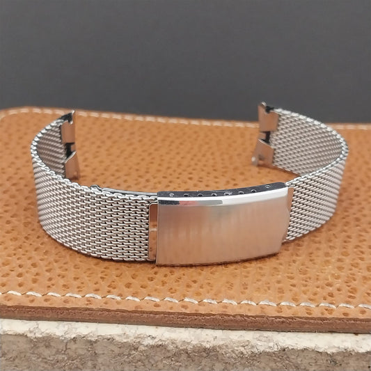 Vintage 17.2mm Stainless Steel Mesh JB Champion Unused 1960s Classic Watch Band