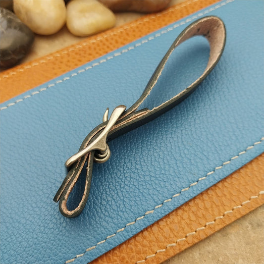 English Bridle Leather Pocket Watch Fob Strap & Antique Nickel Finish Buckle