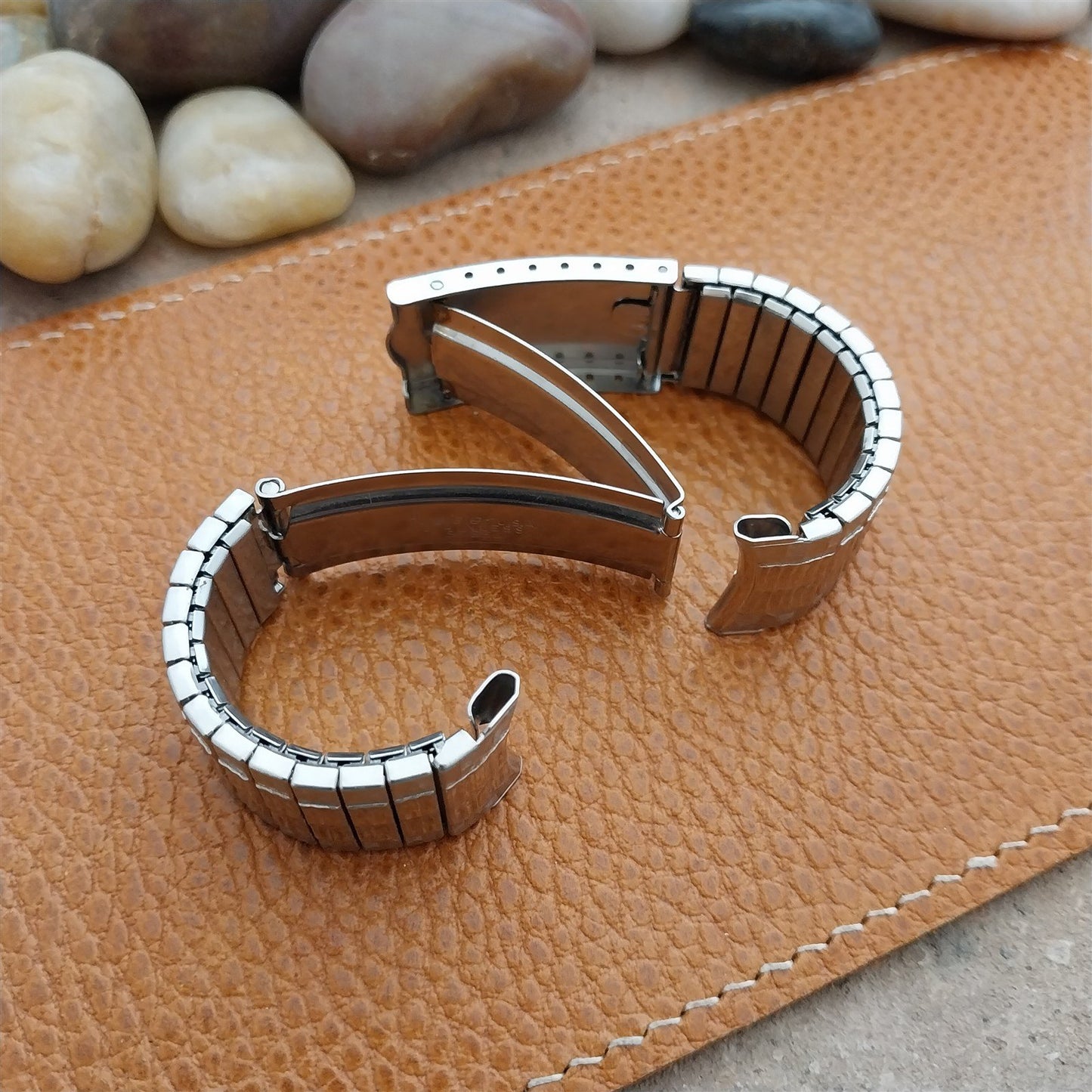 Vintage 18mm 19mm Stainless Steel Expansion Deployment Unused 1960s Watch Band