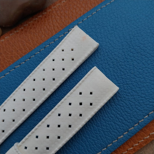 19mm Swiss Tropic Straight End White nos Unused 1970s Vintage Diver Watch Band