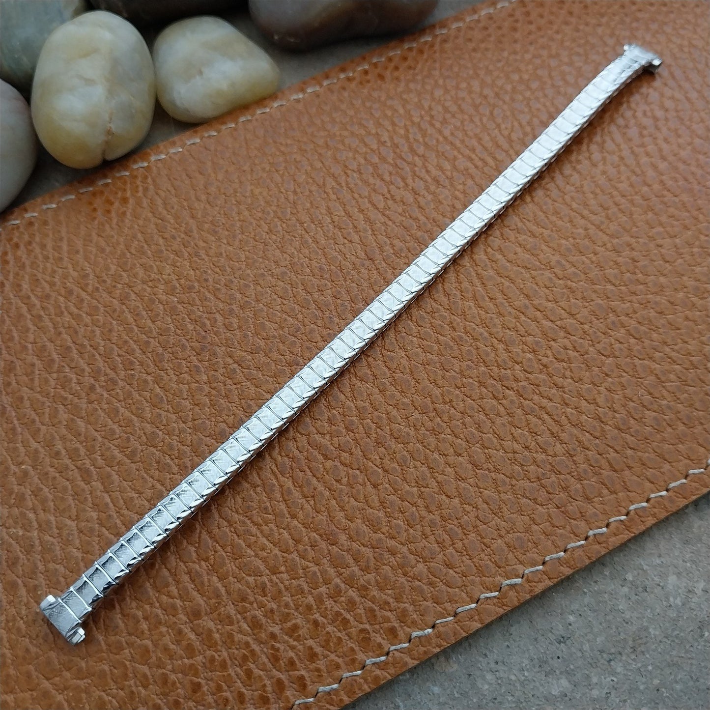 Vintage 8mm White Gold-Fill Speidel Unused Classic Stretch Cocktail Watch Band