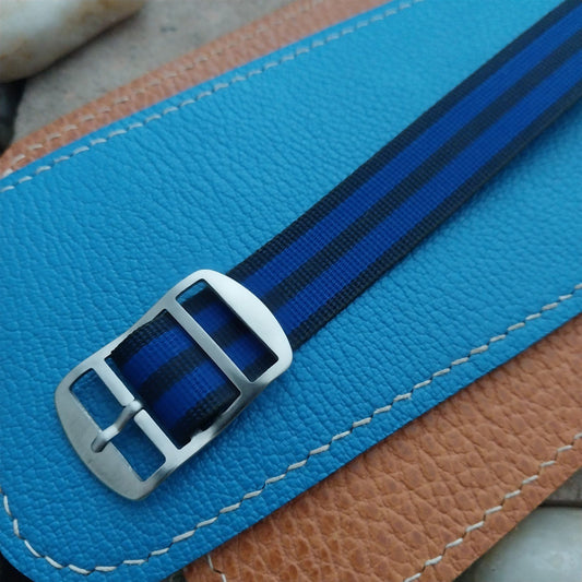 Vintage 18mm Striped Perlon Unused Classic Single Pass 1960s Unused Watch Band