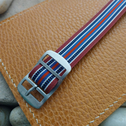 Vintage 18mm Striped Perlon Unused Classic Single Pass 1960s Unused Watch Band