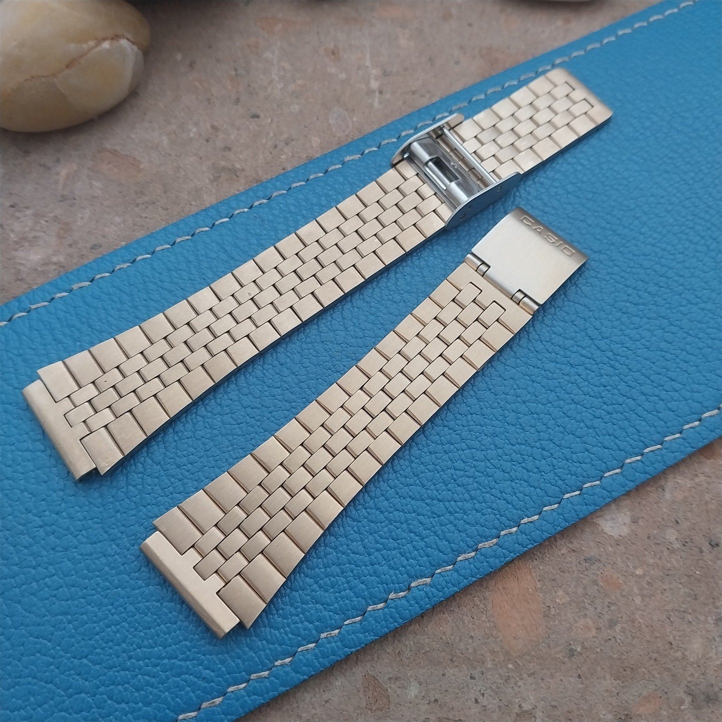 Vintage Casio Japan B-466N 18mm Yellow Gold Plated Classic NOS Unused Watch Band