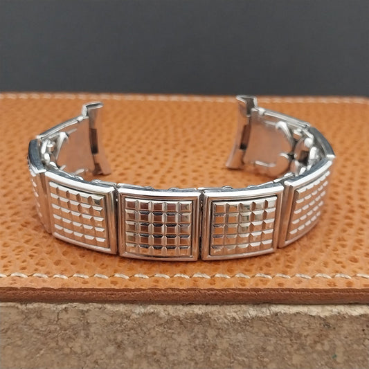 1955 Vintage White Gold-filled Speidel Floating Link Unused Classic Watch Band