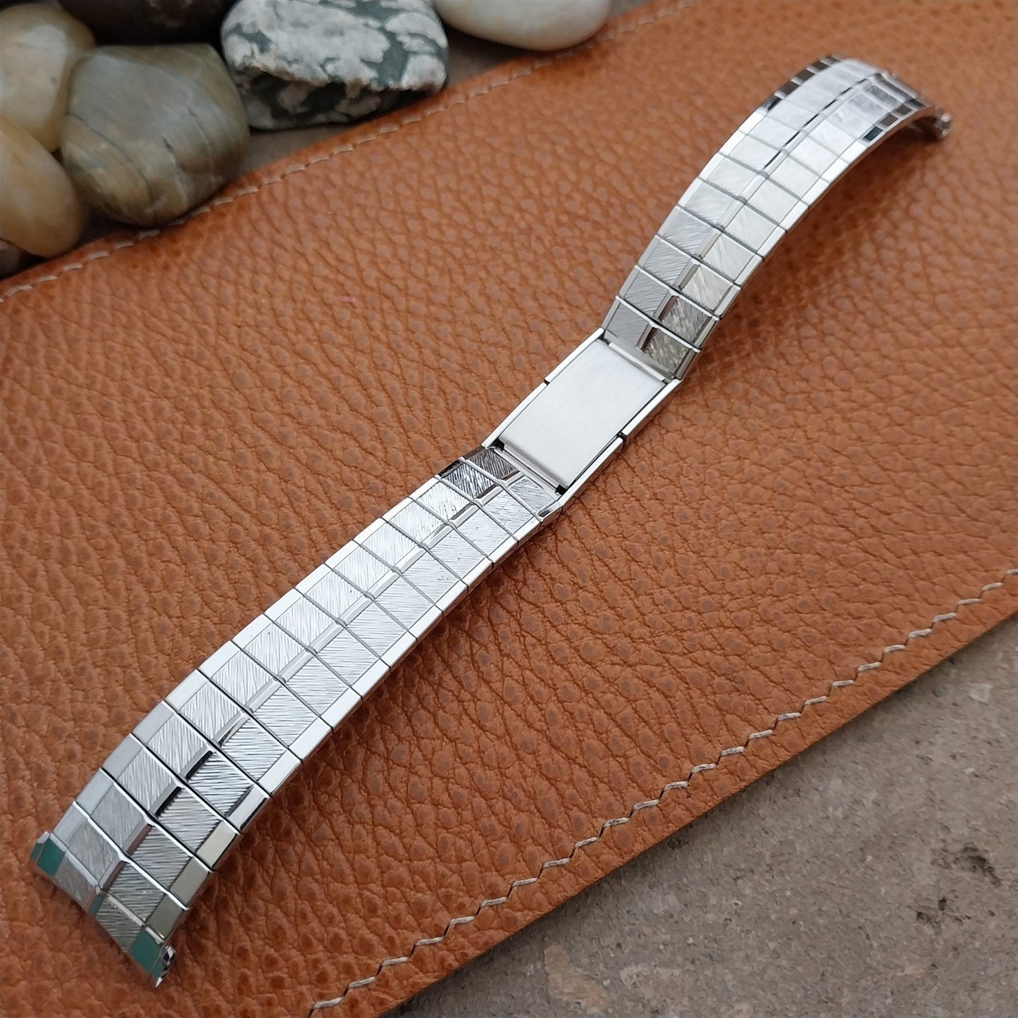 Vintage 1970s Speidel Enfield White Gold Fill 17mm 18mm 19mm Unused Watch Band