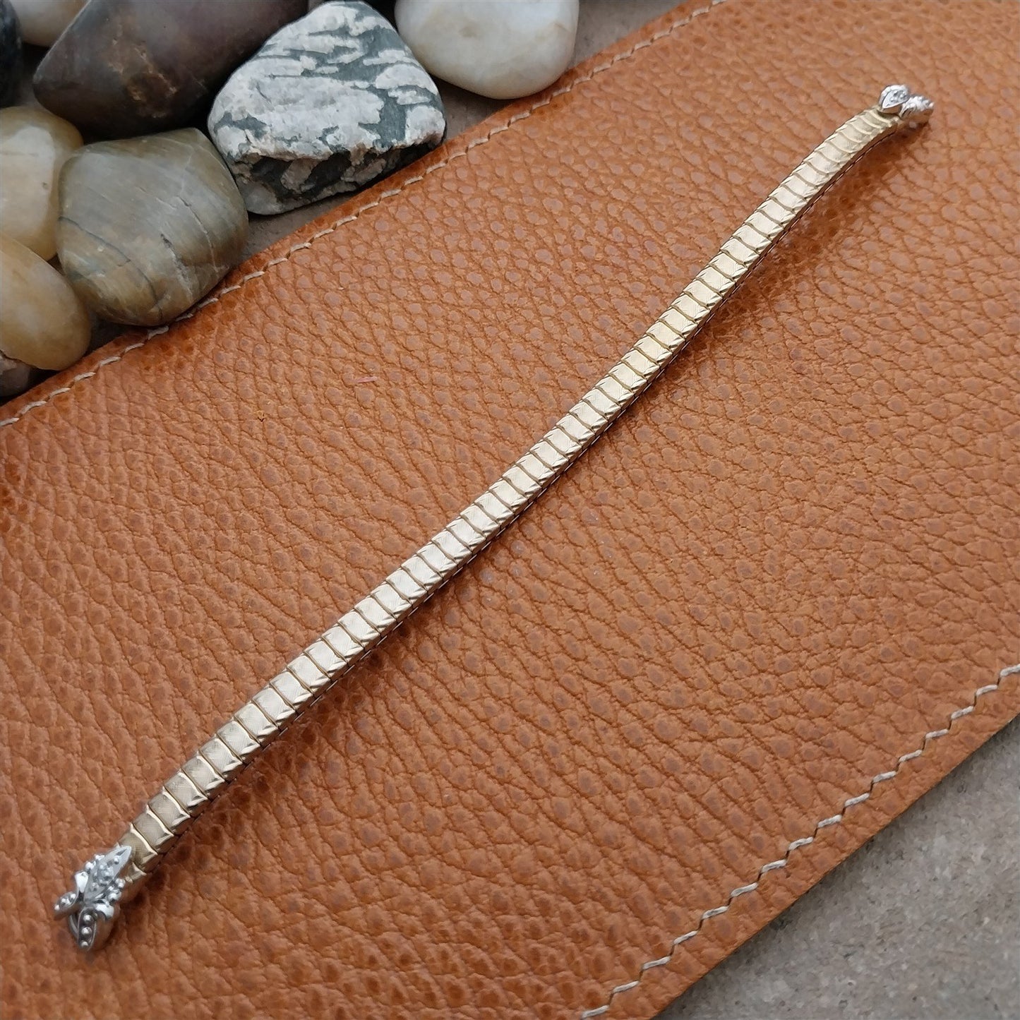 Ladies Yellow Gold RGP & Diamond Speidel Twist-O-Flex Cocktail Watch Band