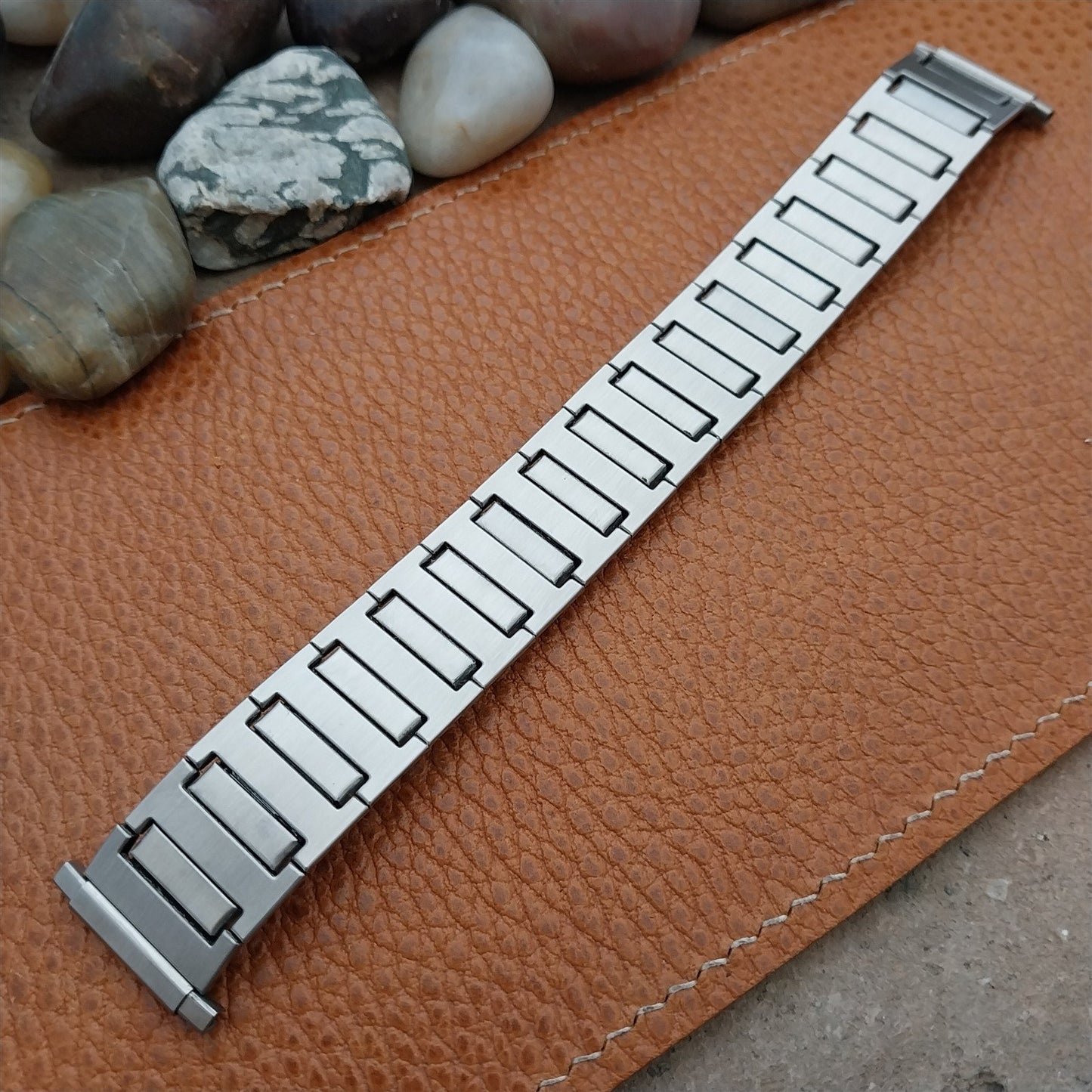 1970s Vintage Brushed Stainless Wide Speidel 18mm 20mm 22mm Unused Watch Band