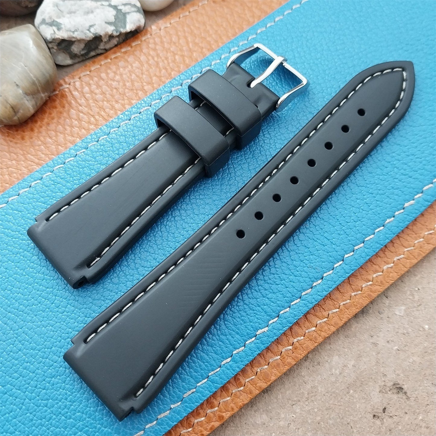 20mm Hadley Roma Black Genuine Silicone Diver Unused Watch Band