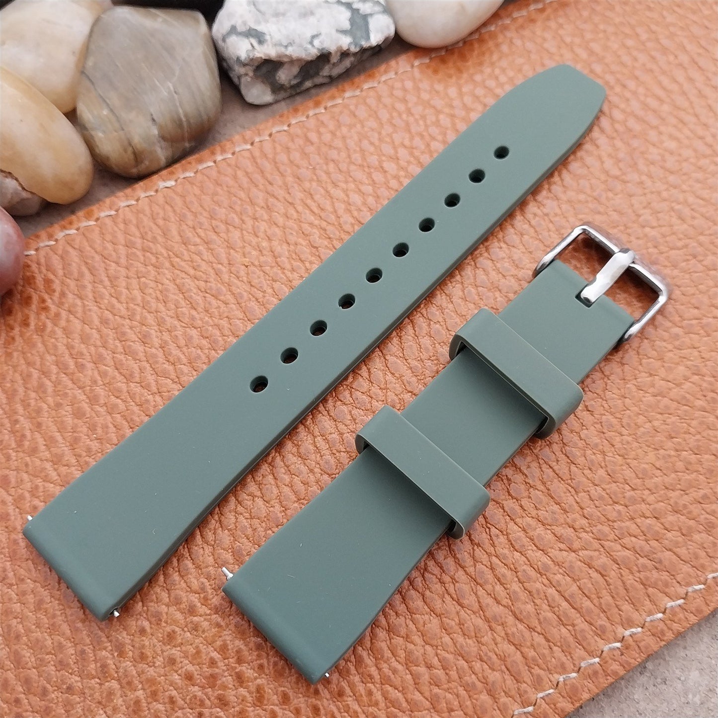 18mm Army Green Speidel Scrub Unused Silicone Watch Band