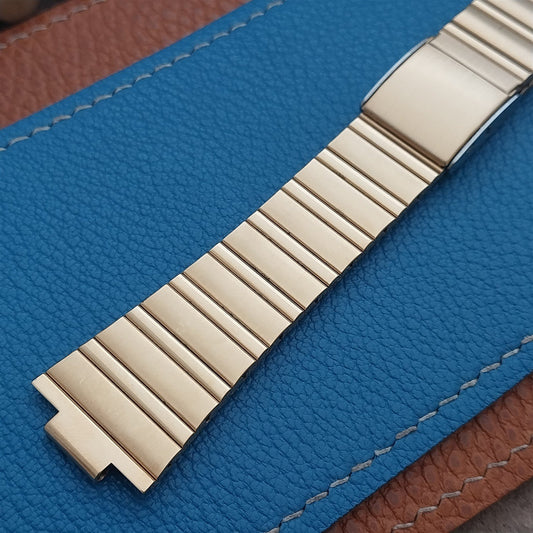 Mens 10mm Seiko Gold-Tone Flared Unused Vintage Watch Band