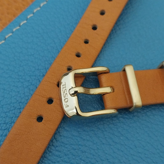 12mm Fossil Brown Leather Ladies Watch Strap & Logo Buckle Q Dreamer NDJ1