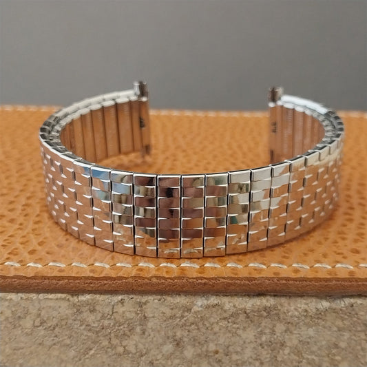 Vintage Bulova 1970s 16mm 18mm 19mm Stainless Steel Classic Stretch Watch Band