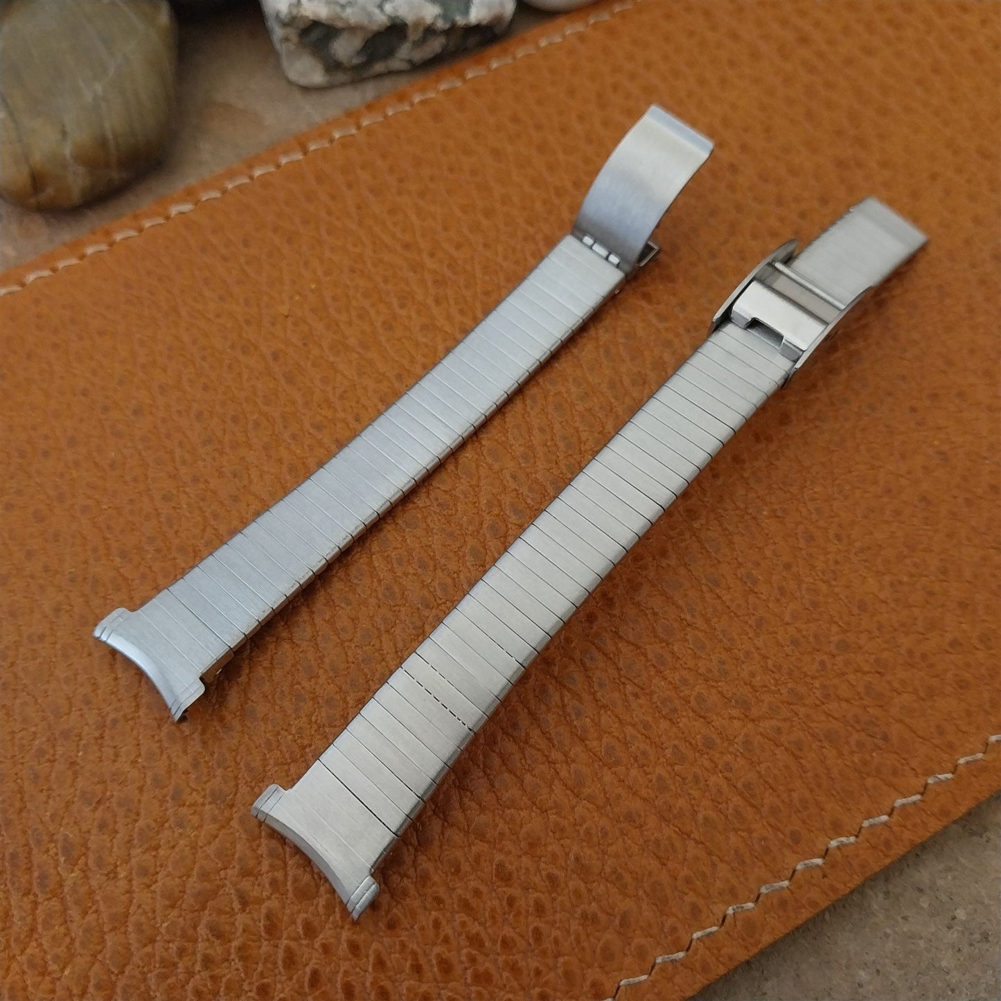 14mm 13mm 12mm Bulova Stainless 2 piece Ladies Unused 1970s Vintage Watch Band