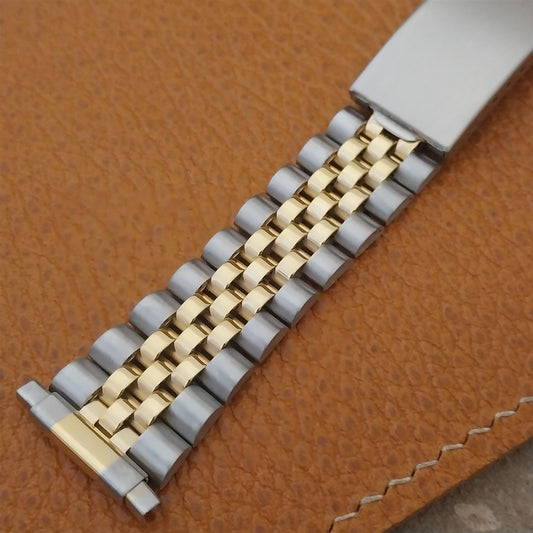 16mm 18mm 19mm 20mm Yellow Gold-Tone & Stainless Steel Jubilee Unused Watch Band