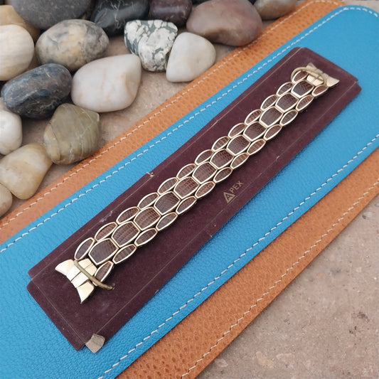 Vintage Apex 12kt Gold-Fill & Brown Lizard 1950s Unused Watch Band