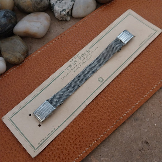 1920s Chromium Plated Mesh Ladies Speidel Brothers Unused Classic Watch Bracelet