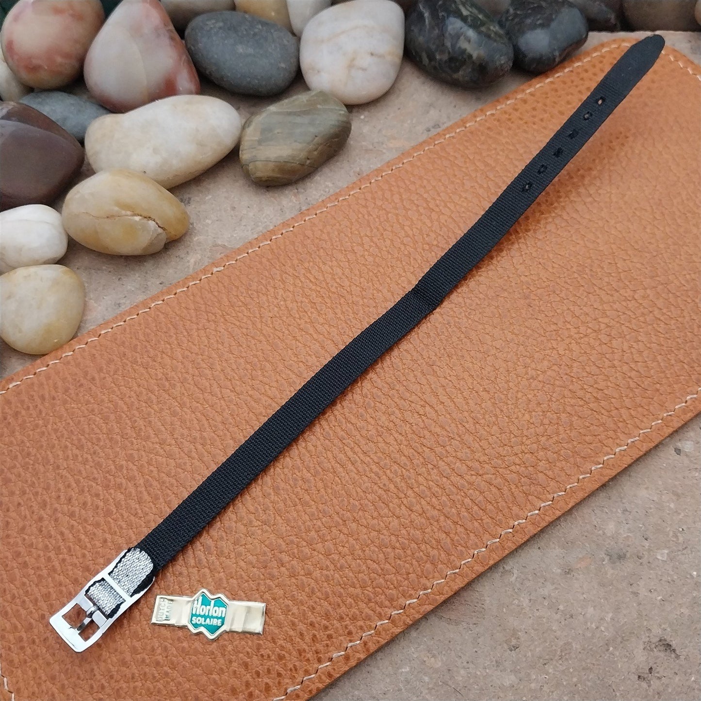 Vintage 8mm Silver Metallic Horlon Solaire Ladies Single Pass Watch Strap