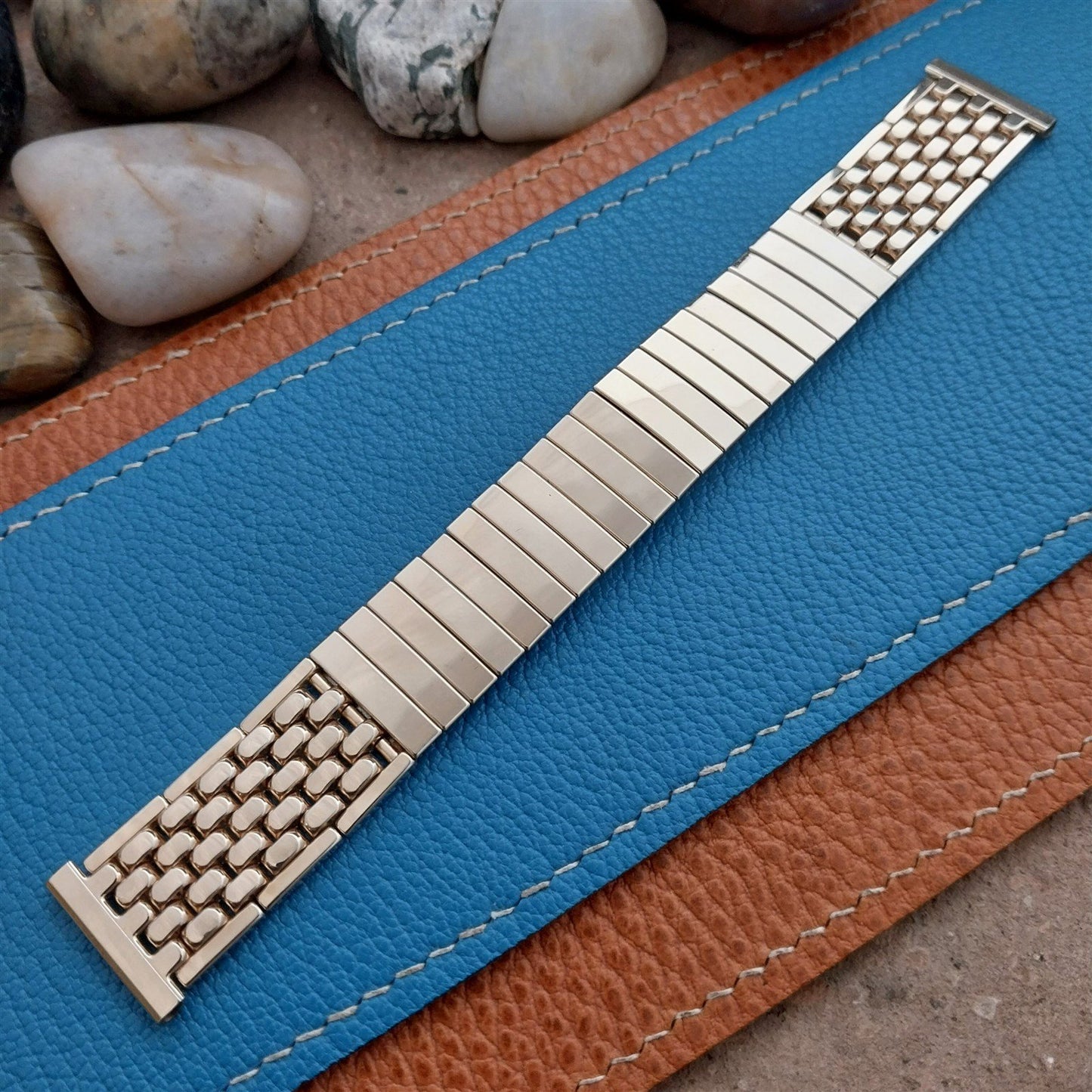 1950s 12k Gold-Filled Gemex Rice Beads nos Expansion Vintage Watch Band