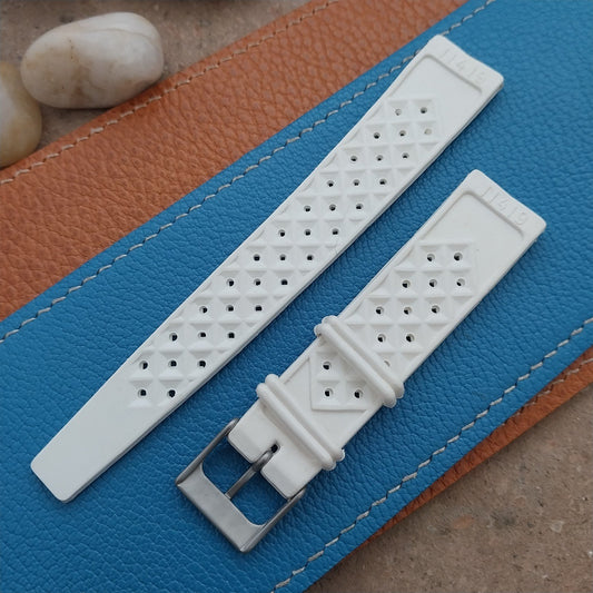 Vintage 19mm Tapered Skindiver White Tropical Classic 1960s Unused Watch Strap