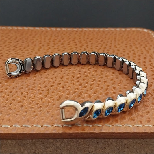 Ladies Bretton Gold-Filled Rhinestone Art Deco 1940s Vintage Cocktail Watch Band