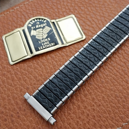 Vintage 16mm 18mm 20mm Stainless Steel & Black Classic Stretch Unused Watch Band