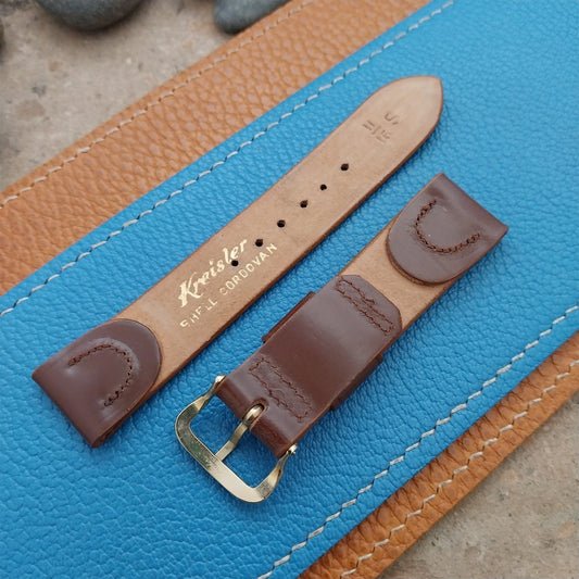 Vintage 18mm Kreisler Classic Shell Cordovan Short Tapered 50s Unused Watch Band