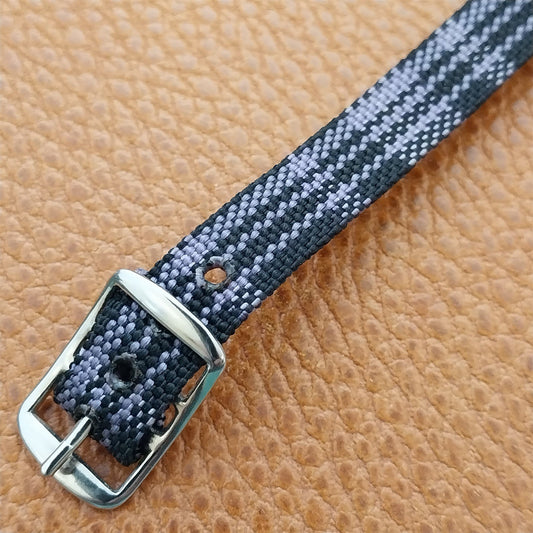 Vintage 10mm Ladies Madras Plaid Purple & Black 1960s Single Pass Watch Band