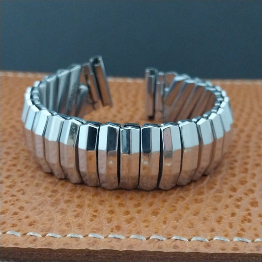 Vintage 5/8" Bulova White Gold-Filled Unused 1950s Classic Stretch Watch Band