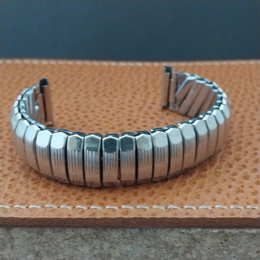 Vintage 5/8" Bulova White Gold-Filled Unused 1950s Classic Stretch Watch Band