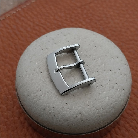 Vintage 16mm Swiss Silver-Tone Classic 1960s Unused Watch Strap Buckle