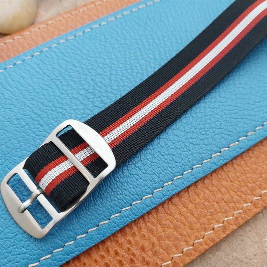 Vintage 18mm Striped Perlon Unused Classic Single Pass 1960s Unused Watch Band