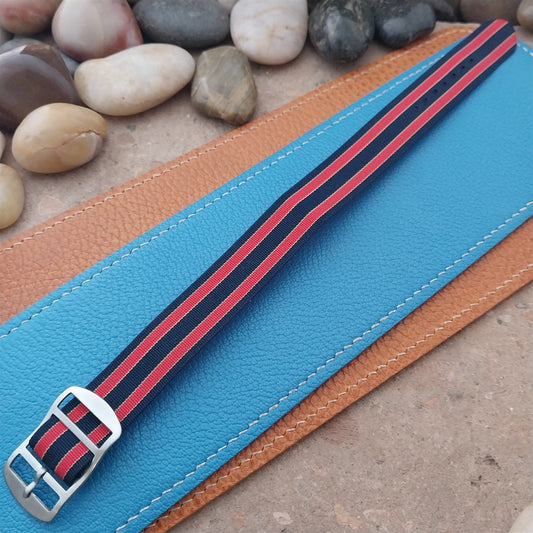 Vintage 18mm Striped Perlon Unused Classic Single Pass 1960s Unused Watch Strap