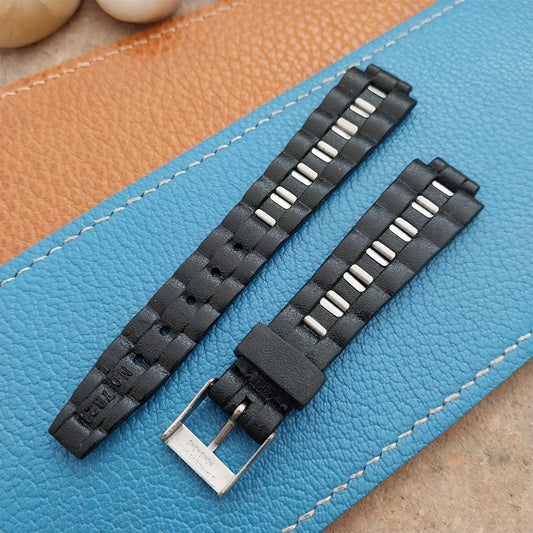 Vintage 11mm Black Tropical SkinDiver Unused Ladies NOS 1960s-1970s Watch Strap